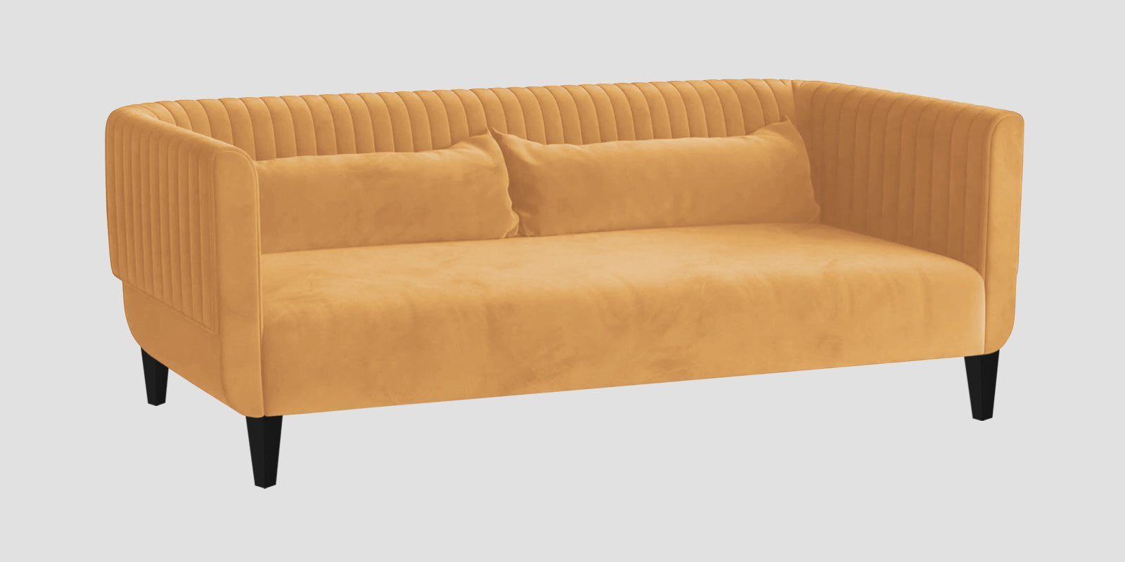 Jackson Waterproof Velvet 3 Seater Sofa In Marigold Yellow Colour