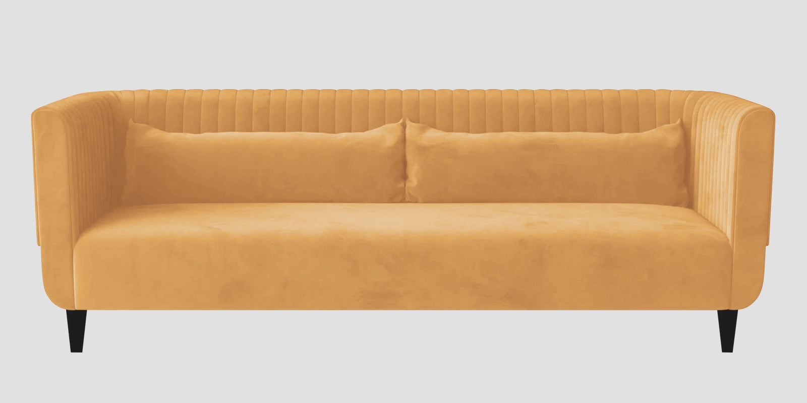 Jackson Waterproof Velvet 3 Seater Sofa In Marigold Yellow Colour