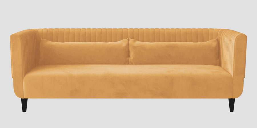 Jackson Waterproof Velvet 3 Seater Sofa In Marigold Yellow Colour - Febonic Living
