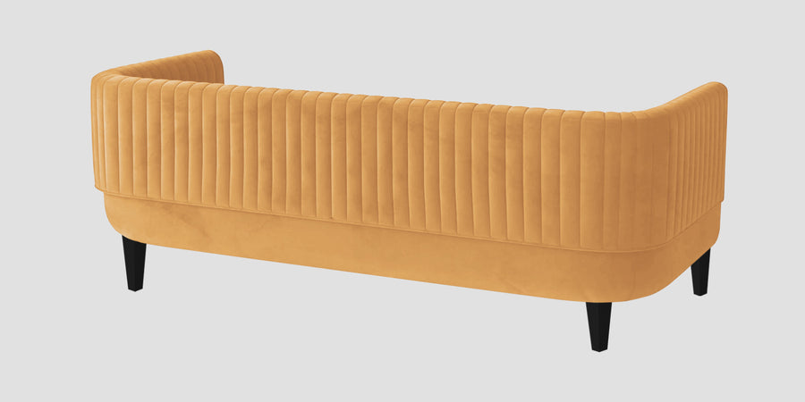 Jackson Waterproof Velvet 3 Seater Sofa In Marigold Yellow Colour - Febonic Living
