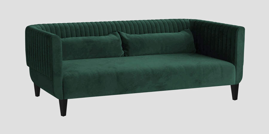 Jackson Waterproof Velvet 3 Seater Sofa In Emerald Green Colour - Febonic Living