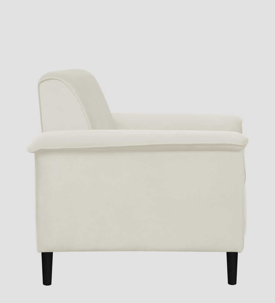 Ocean Velvet 1 Seater Sofa In Warm White Colour - Febonic Living