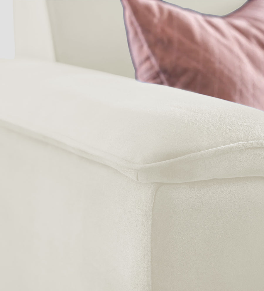 Ocean Velvet 1 Seater Sofa In Warm White Colour - Febonic Living