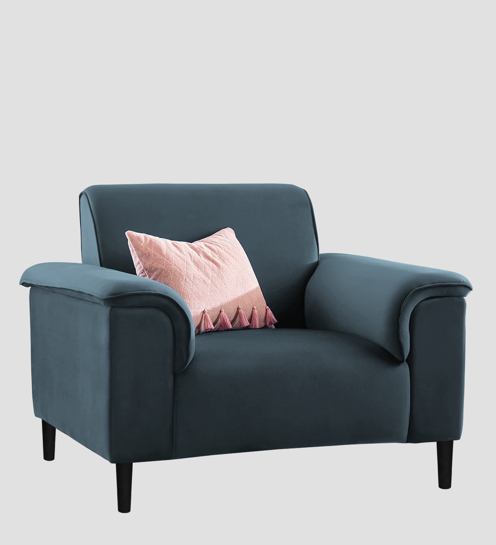 Ocean Velvet 1 Seater Sofa In Oxford Blue Colour