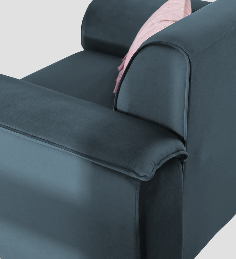 Ocean Velvet 1 Seater Sofa In Oxford Blue Colour - Febonic Living