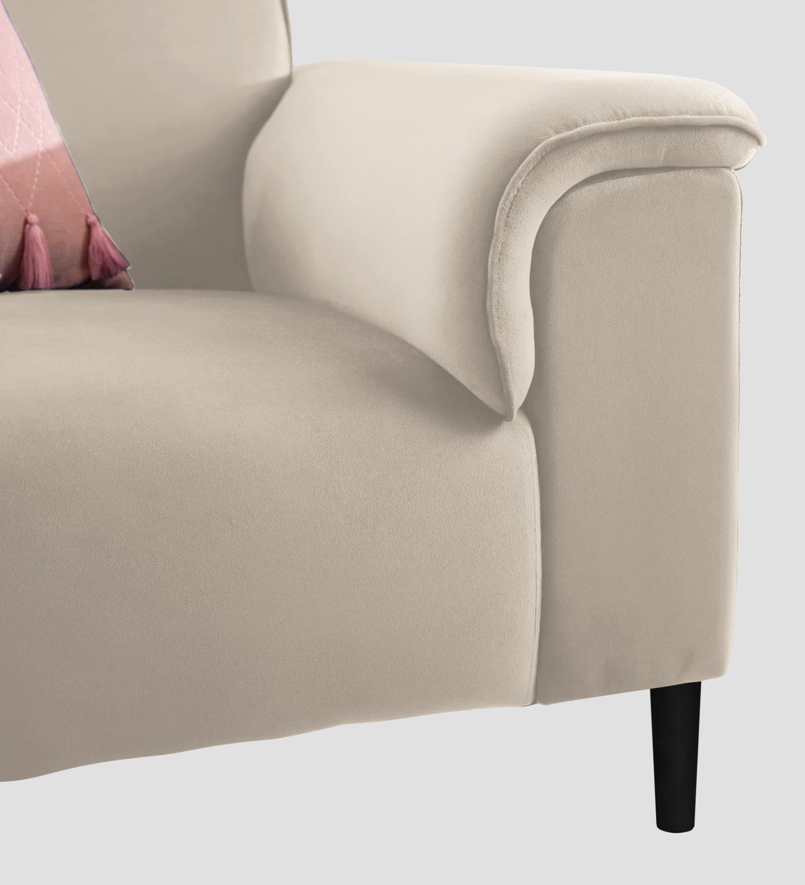 Ocean Velvet 1 Seater Sofa In Camel Beige Colour