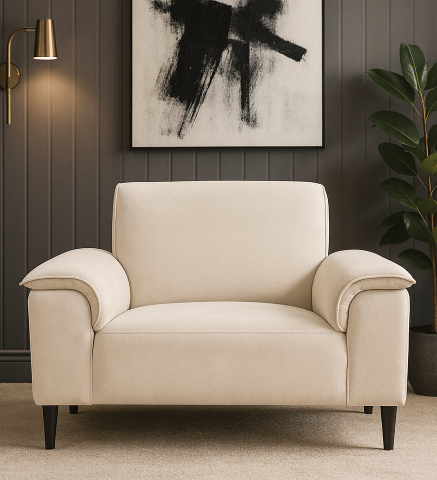Ocean  1 Seater Velvet Sofa - Camel Beige by Febonic Living