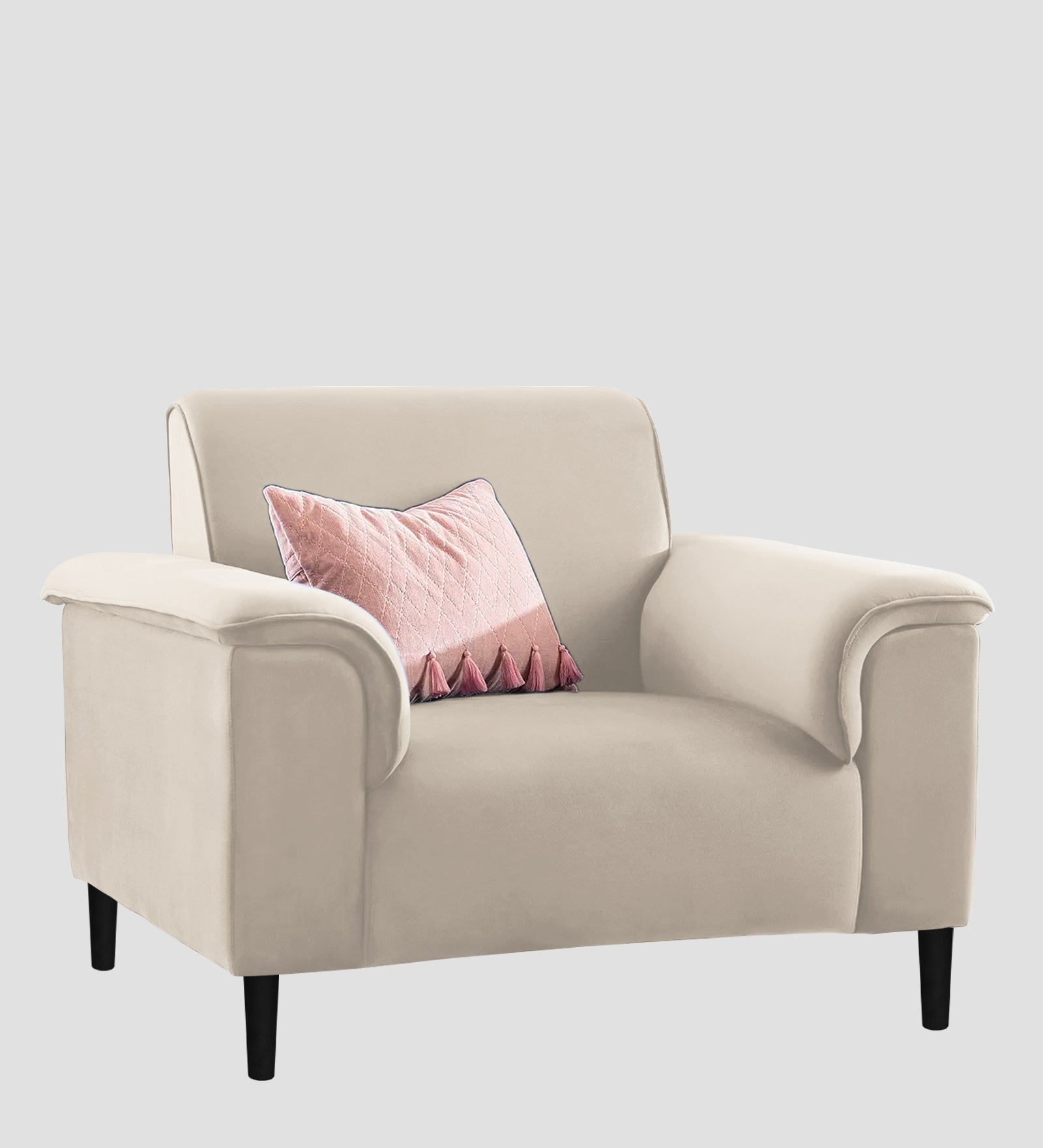 Ocean Velvet 1 Seater Sofa In Camel Beige Colour