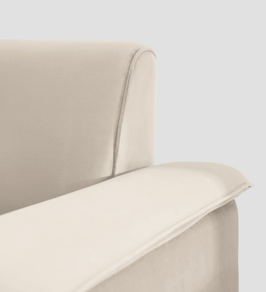 Ocean Velvet 1 Seater Sofa In Camel Beige Colour - Febonic Living