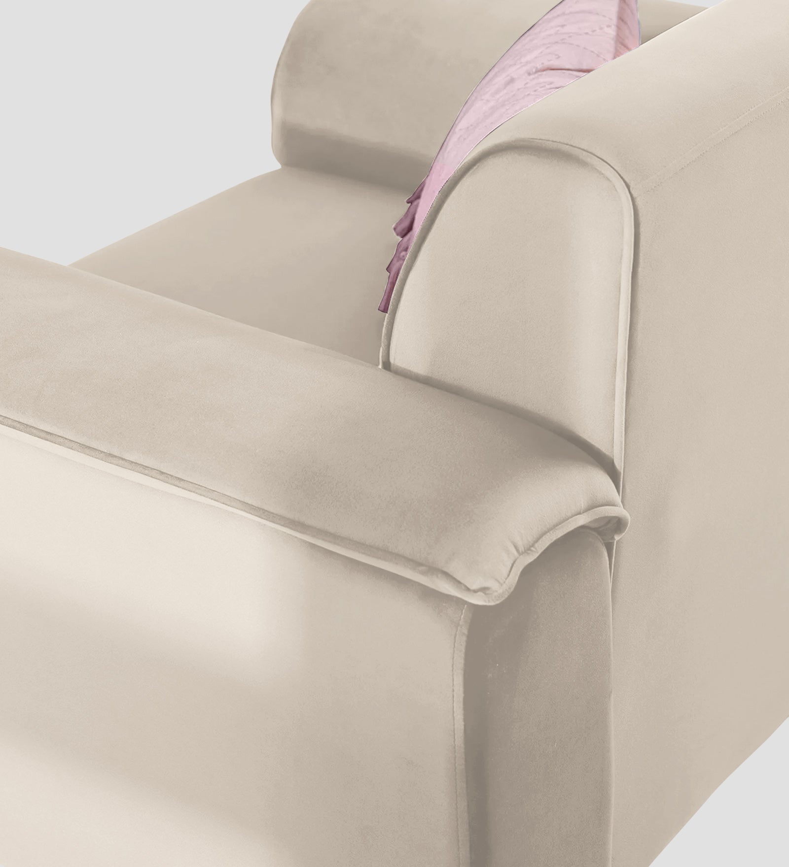 Ocean Velvet 1 Seater Sofa In Camel Beige Colour