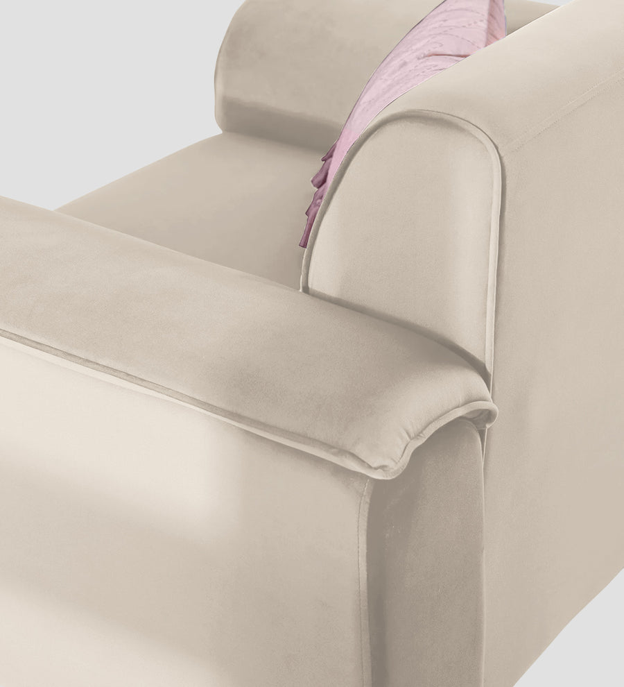 Ocean Velvet 1 Seater Sofa In Camel Beige Colour - Febonic Living