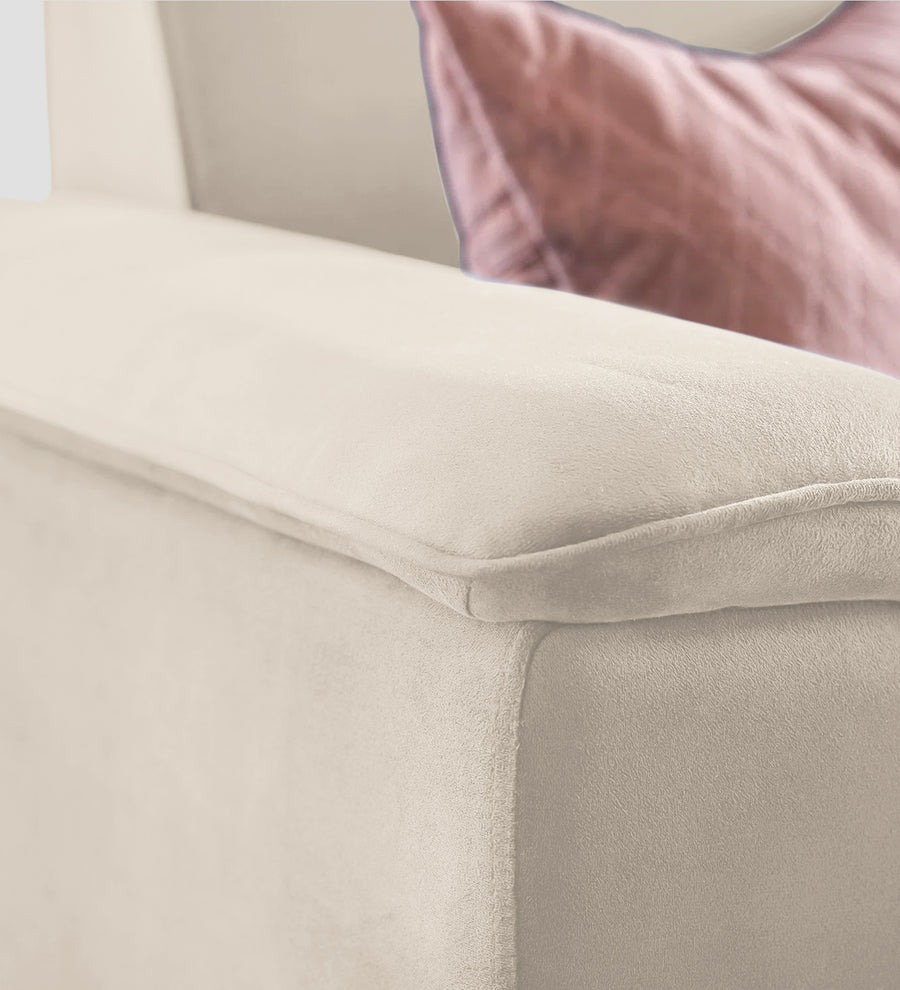 Ocean Velvet 1 Seater Sofa In Camel Beige Colour - Febonic Living