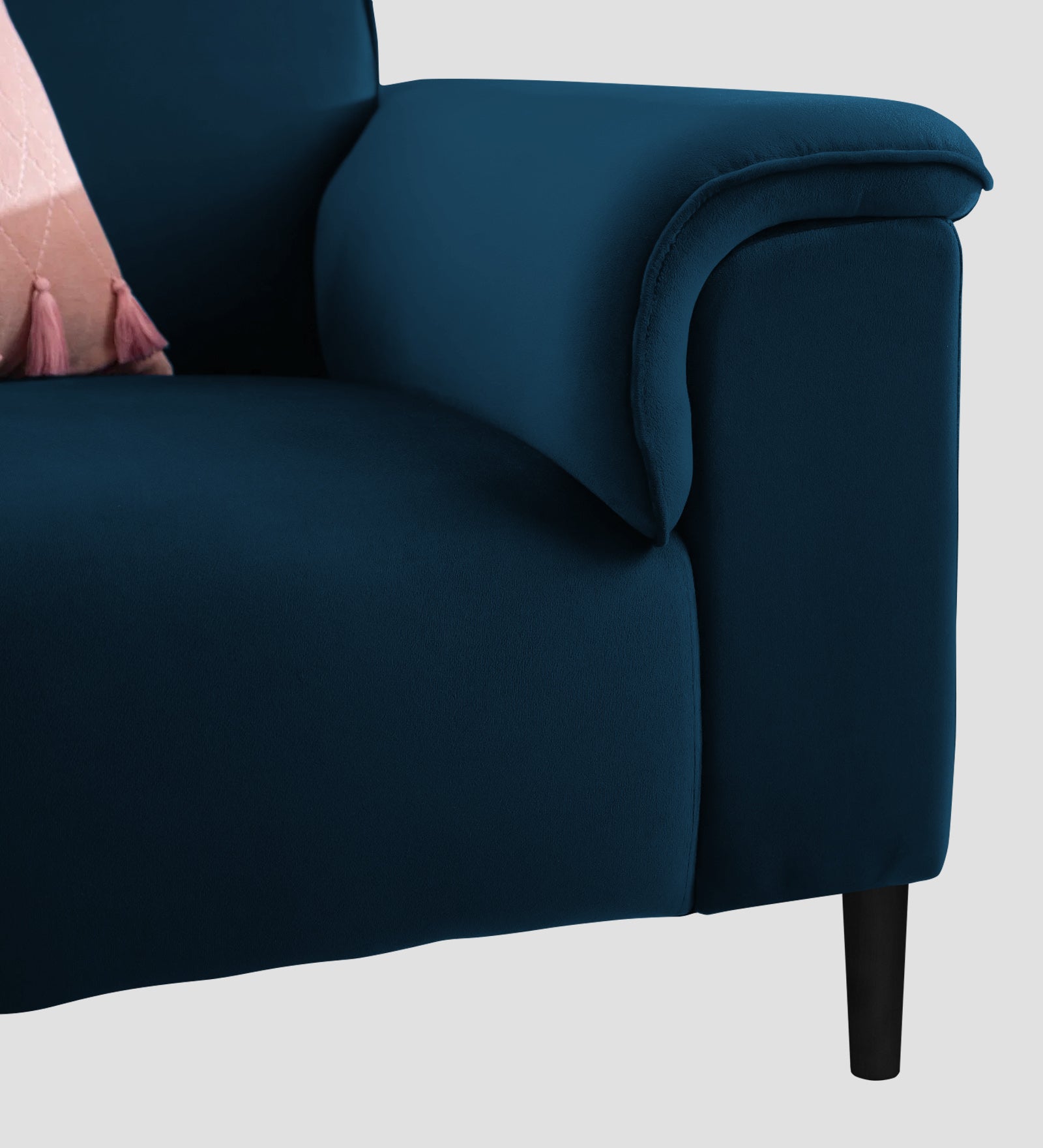 Ocean Velvet 1 Seater Sofa In Azure Blue Colour