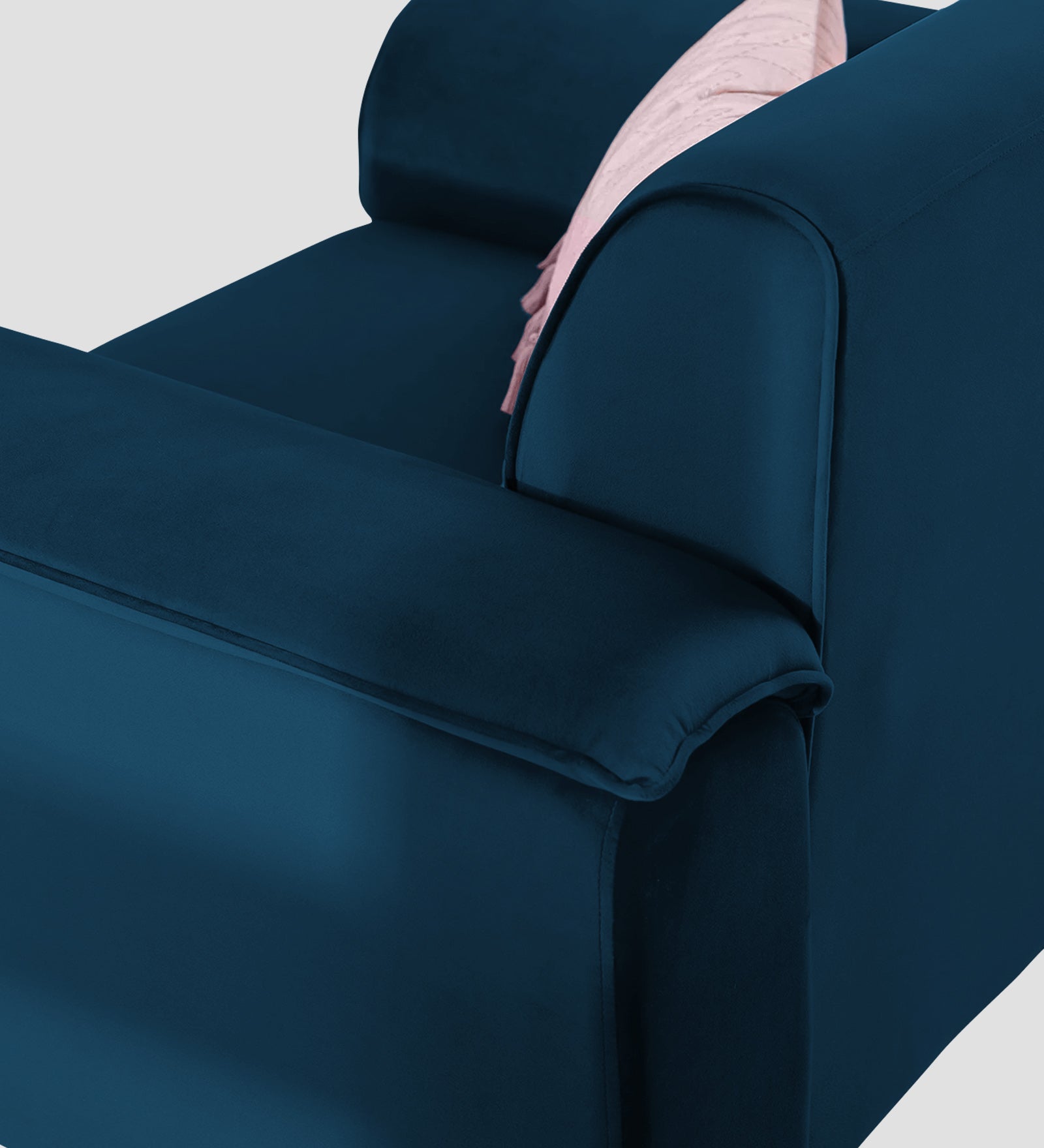 Ocean Velvet 1 Seater Sofa In Azure Blue Colour