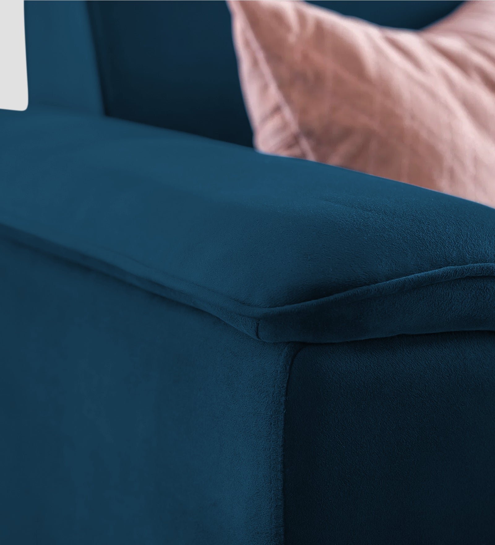 Ocean Velvet 1 Seater Sofa In Azure Blue Colour