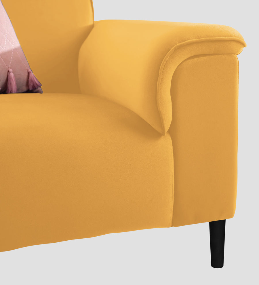 Ocean Velvet 1 Seater Sofa In Turmeric Yellow Colour - Febonic Living