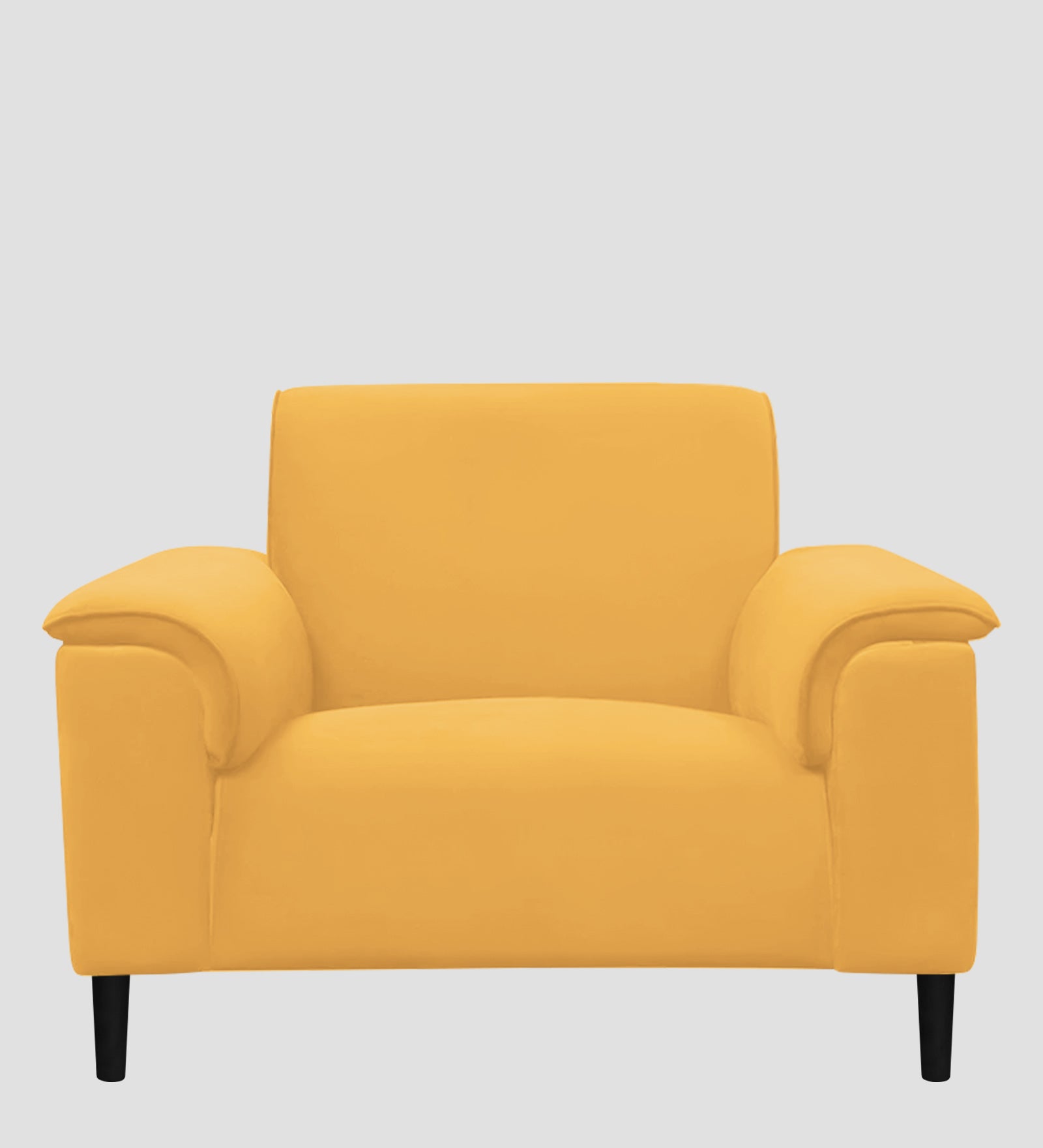 Ocean Velvet 1 Seater Sofa In Turmeric Yellow Colour