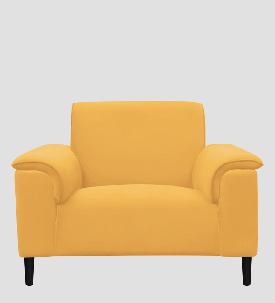 Ocean Velvet 1 Seater Sofa In Turmeric Yellow Colour - Febonic Living