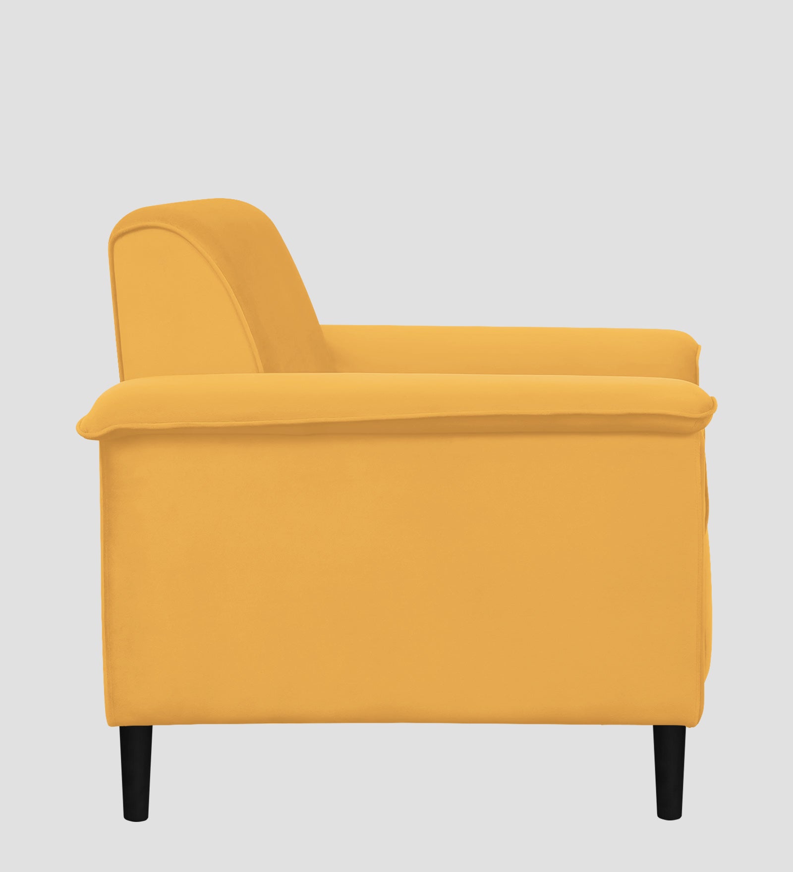 Ocean Velvet 1 Seater Sofa In Turmeric Yellow Colour