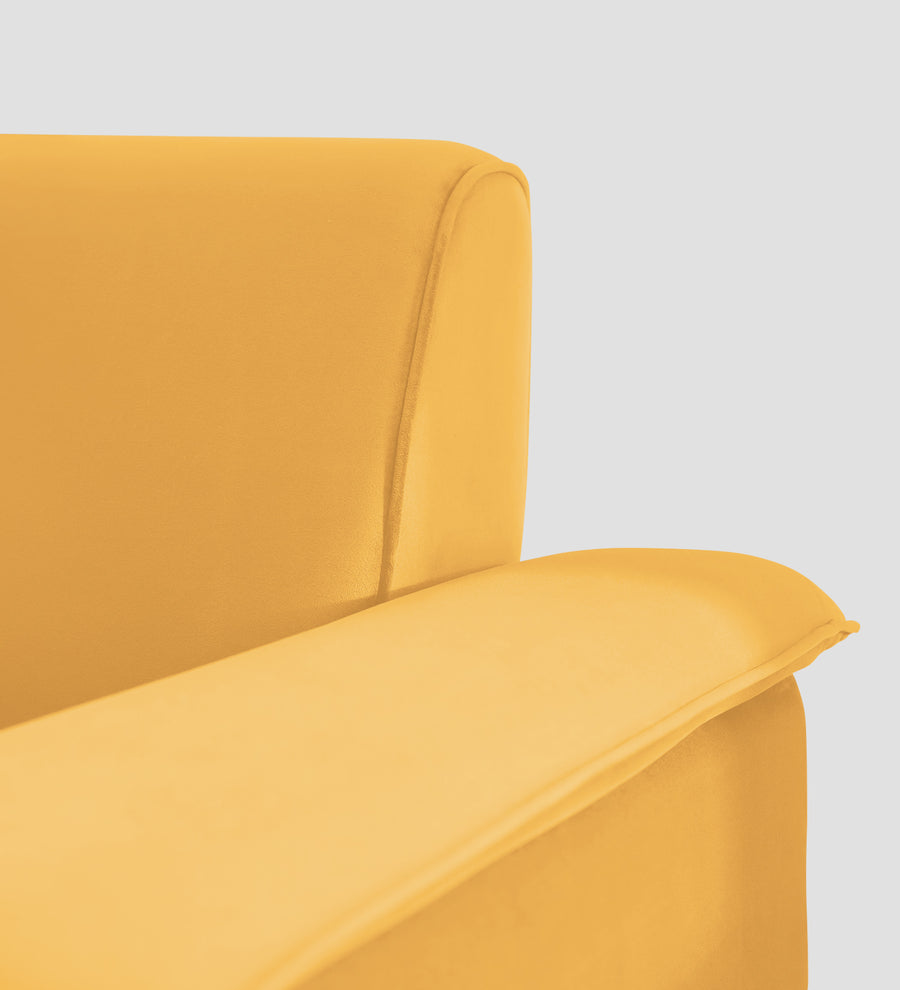 Ocean Velvet 1 Seater Sofa In Turmeric Yellow Colour - Febonic Living