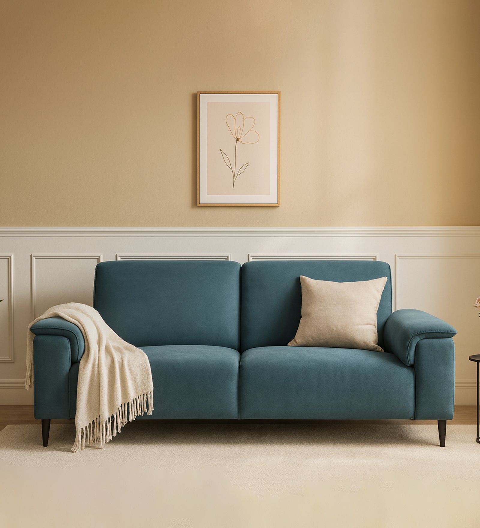 Ocean Velvet 2 Seater Sofa In Oxford Blue Colour