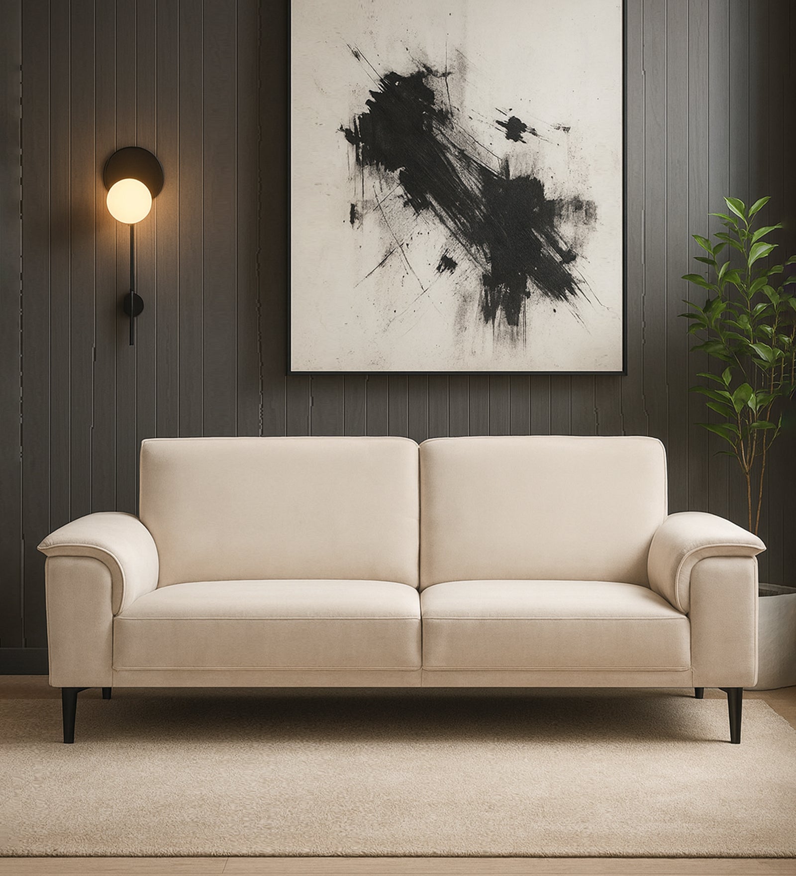 Ocean Velvet 2 Seater Sofa In Camel Beige Colour