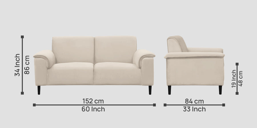 Ocean Velvet 2 Seater Sofa In Camel Beige Colour - Febonic Living