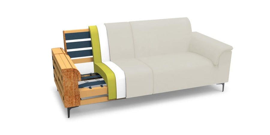 Ocean Velvet 3 Seater Sofa In Warm White Colour - Febonic Living