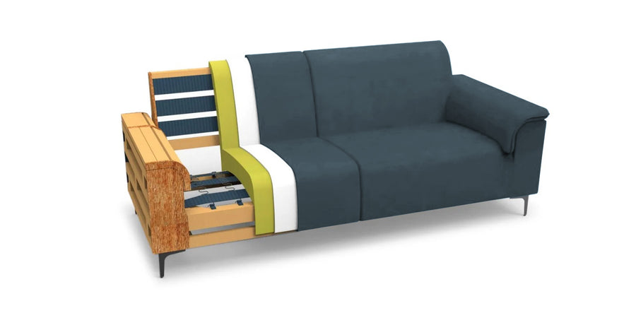 Ocean Velvet 3 Seater Sofa In Oxford Blue Colour - Febonic Living