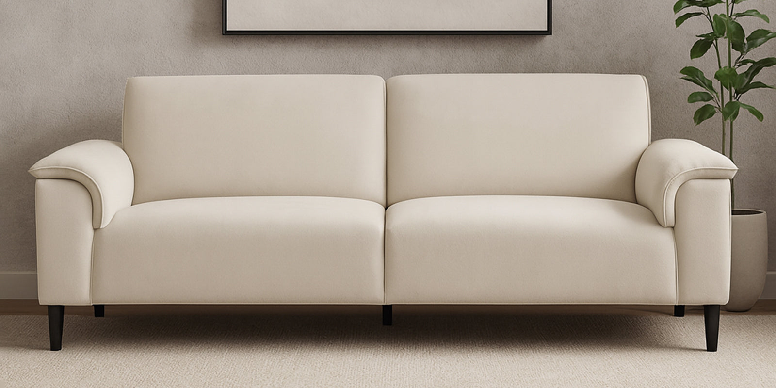 Ocean Velvet 3 Seater Sofa In Camel Beige Colour