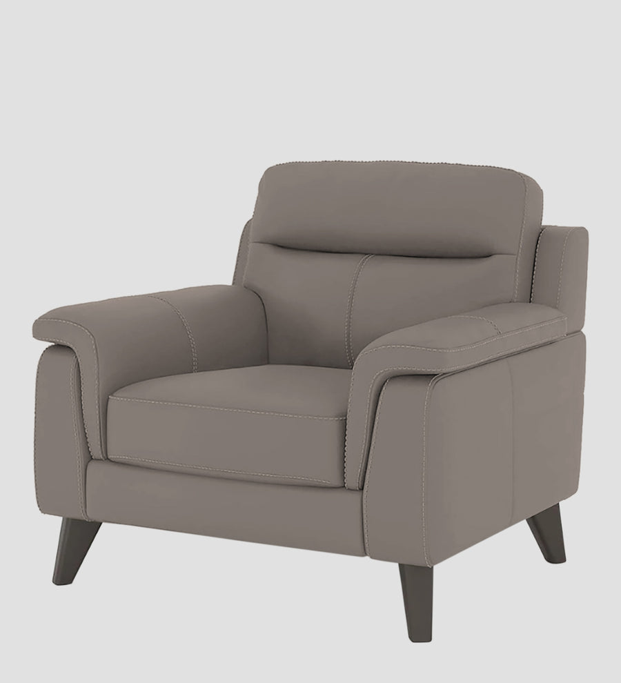 Omton Leatherette 1 Seater Sofa In Steel Grey Colour - Febonic Living