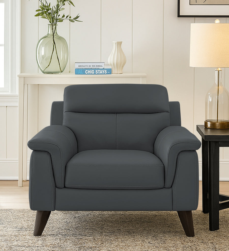 Omton  1 Seater Leatherette Sofa - Pepper Grey by Febonic Living