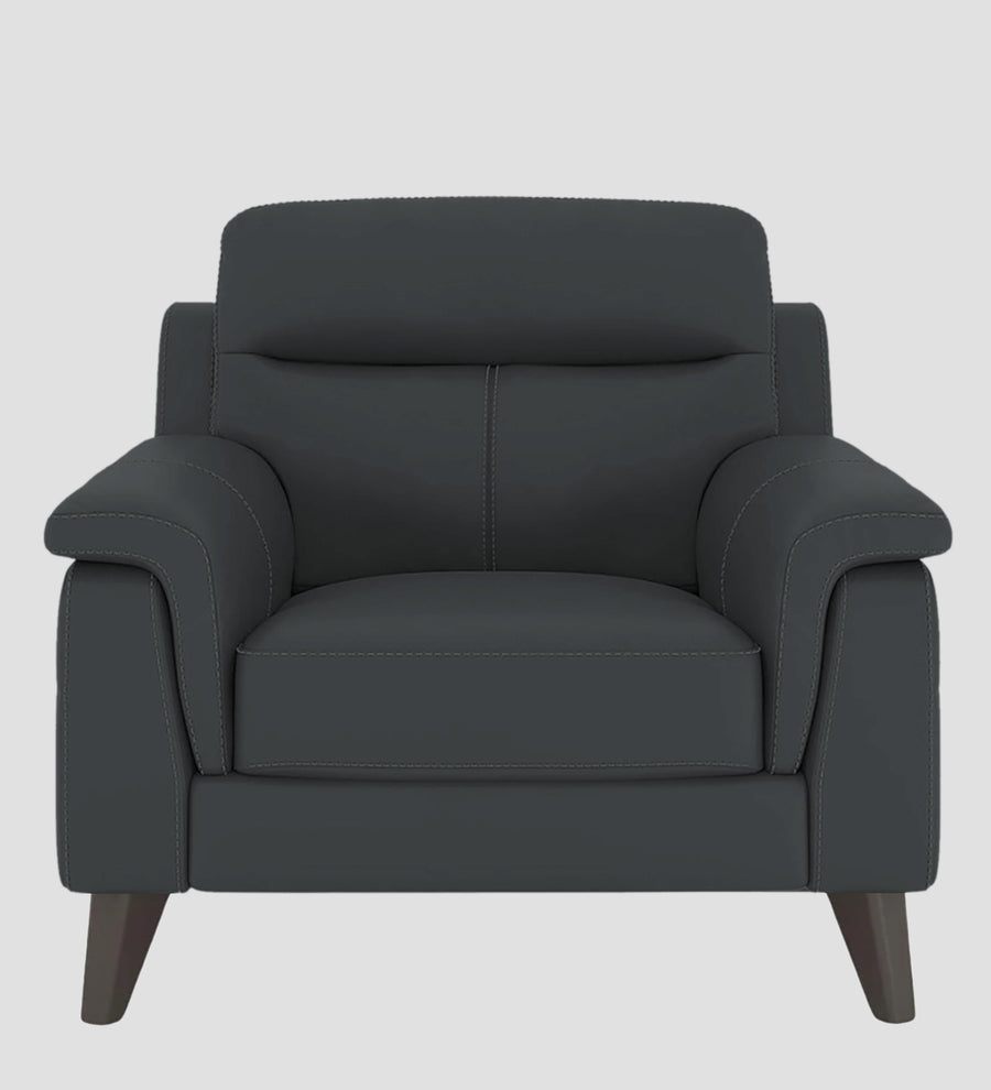 Omton Leatherette 1 Seater Sofa In Pepper Grey Colour - Febonic Living