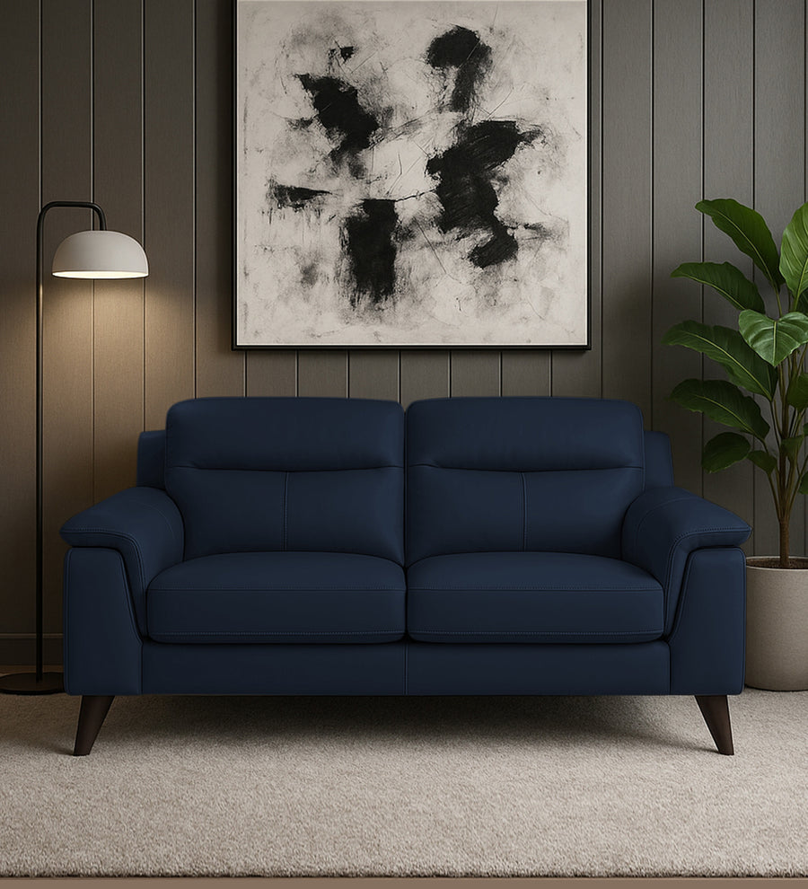 Omton  2 Seater Leatherette Sofa - Berry Blue by Febonic Living