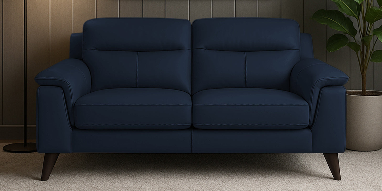 Omton Leatherette 2 Seater Sofa In Berry Blue Colour