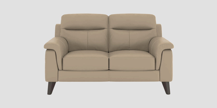 Omton Leatherette 2 Seater Sofa In Tan Beige Colour - Febonic Living