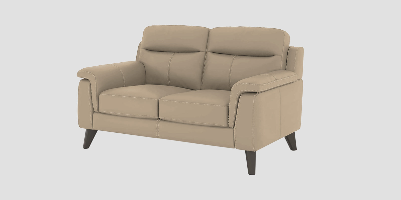 Omton Leatherette 2 Seater Sofa In Tan Beige Colour