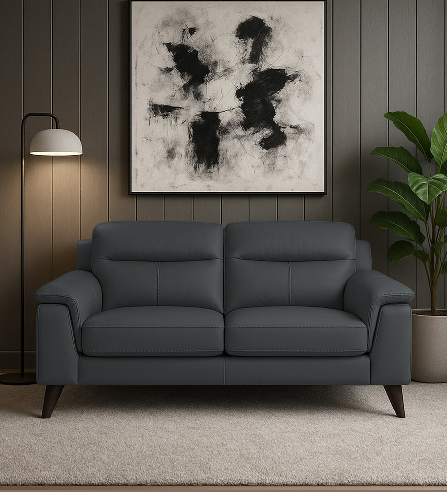 Omton  2 Seater Leatherette Sofa - Pepper Grey by Febonic Living