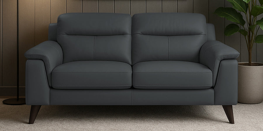 Omton Leatherette 2 Seater Sofa In Pepper Grey Colour - Febonic Living