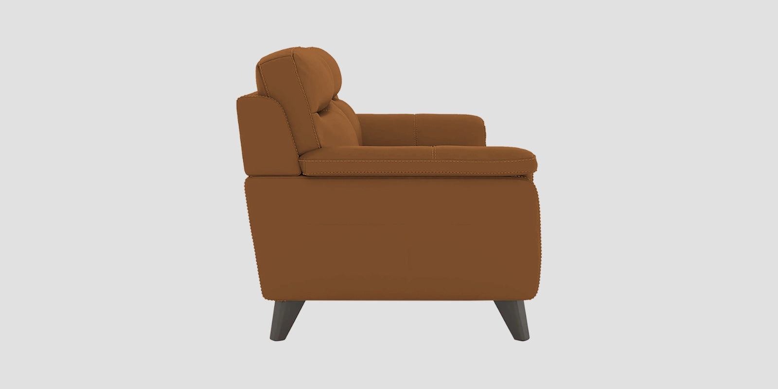 Omton Leatherette 3 Seater Sofa In Cinnamon Brown Colour