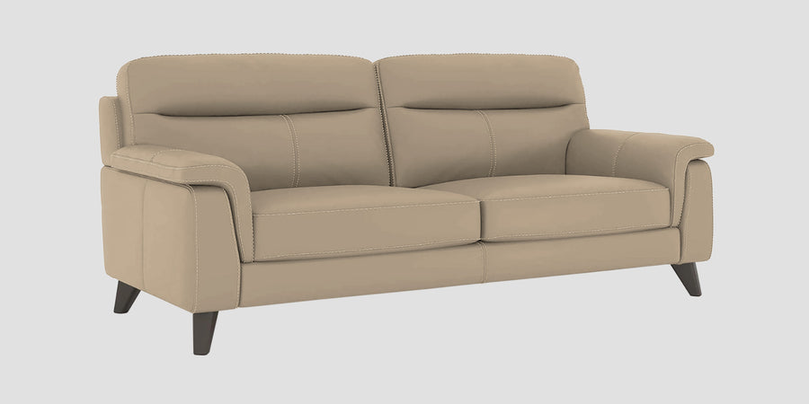 Omton Leatherette 3 Seater Sofa In Tan Beige Colour - Febonic Living