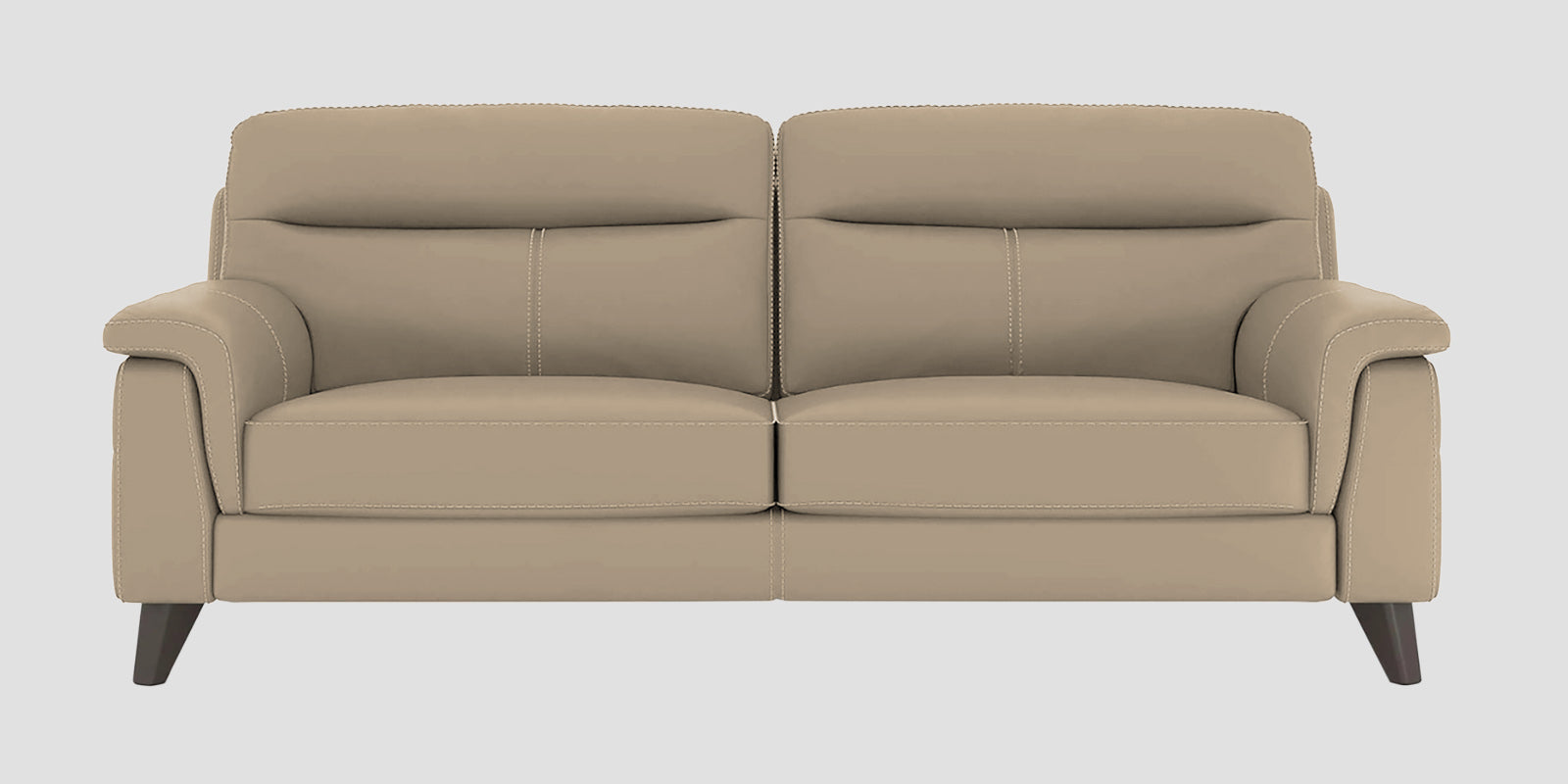 Omton Leatherette 3 Seater Sofa In Tan Beige Colour