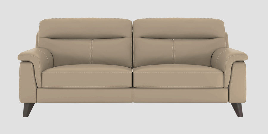 Omton Leatherette 3 Seater Sofa In Tan Beige Colour - Febonic Living