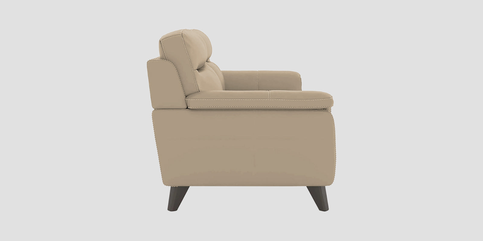 Omton Leatherette 3 Seater Sofa In Tan Beige Colour
