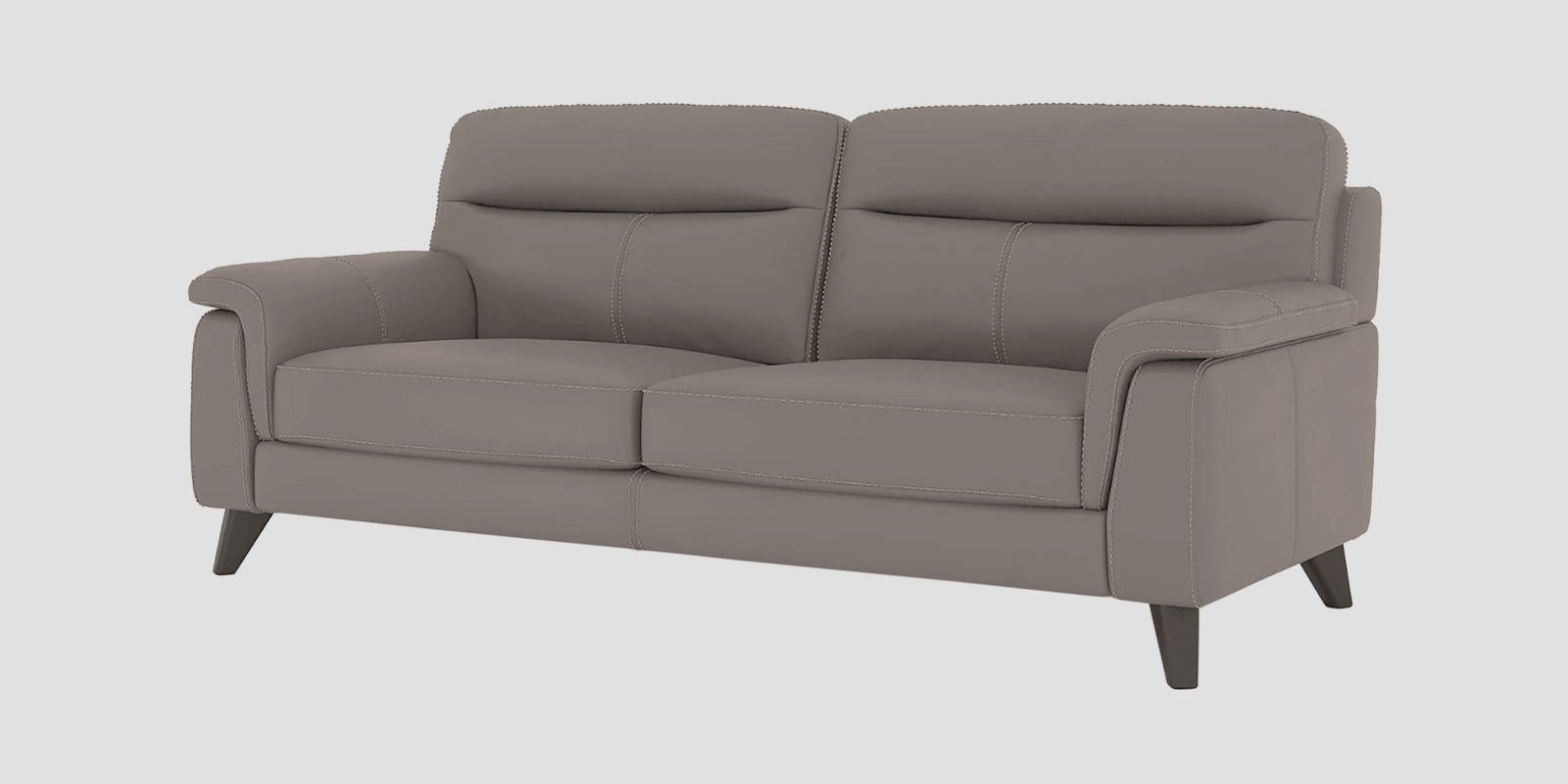 Omton Leatherette 3 Seater Sofa In Steel Grey Colour