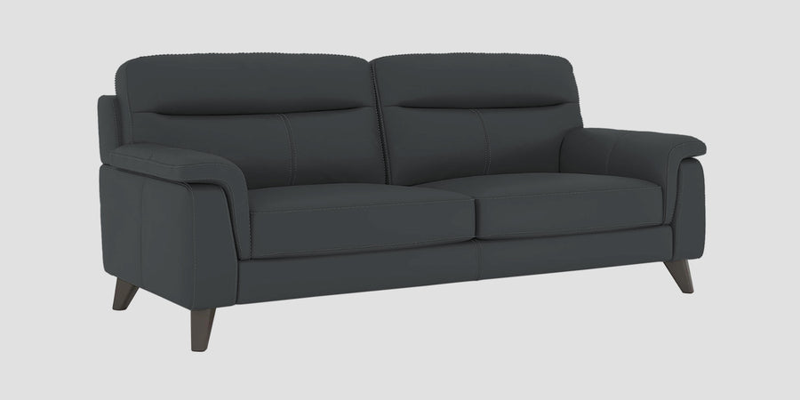 Omton Leatherette 3 Seater Sofa In Pepper Grey Colour - Febonic Living