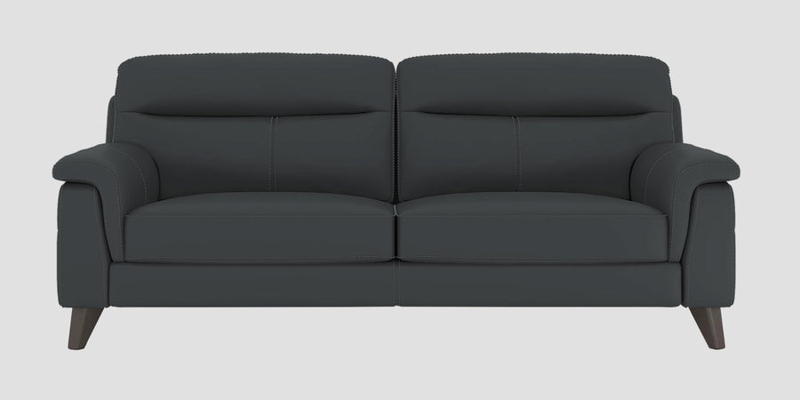 Omton Leatherette 3 Seater Sofa In Pepper Grey Colour - Febonic Living