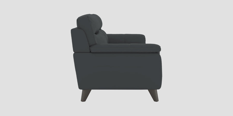 Omton Leatherette 3 Seater Sofa In Pepper Grey Colour - Febonic Living