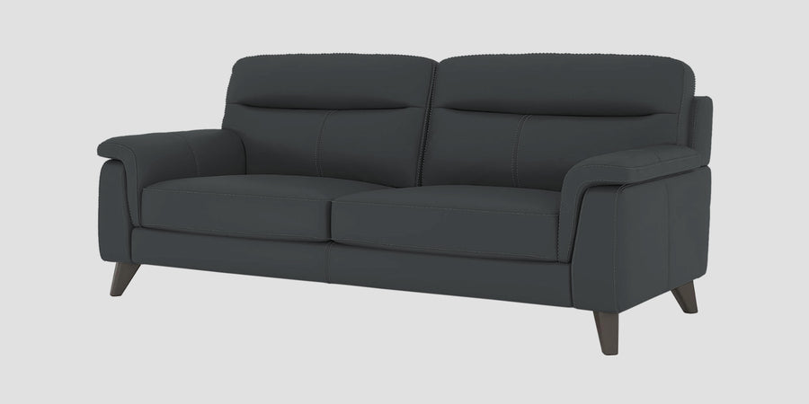 Omton Leatherette 3 Seater Sofa In Pepper Grey Colour - Febonic Living