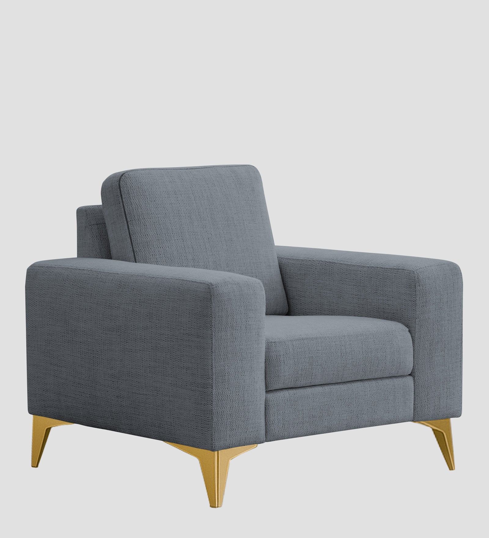 Quba Fabric 1 Seater Sofa In Winter Grey Colour